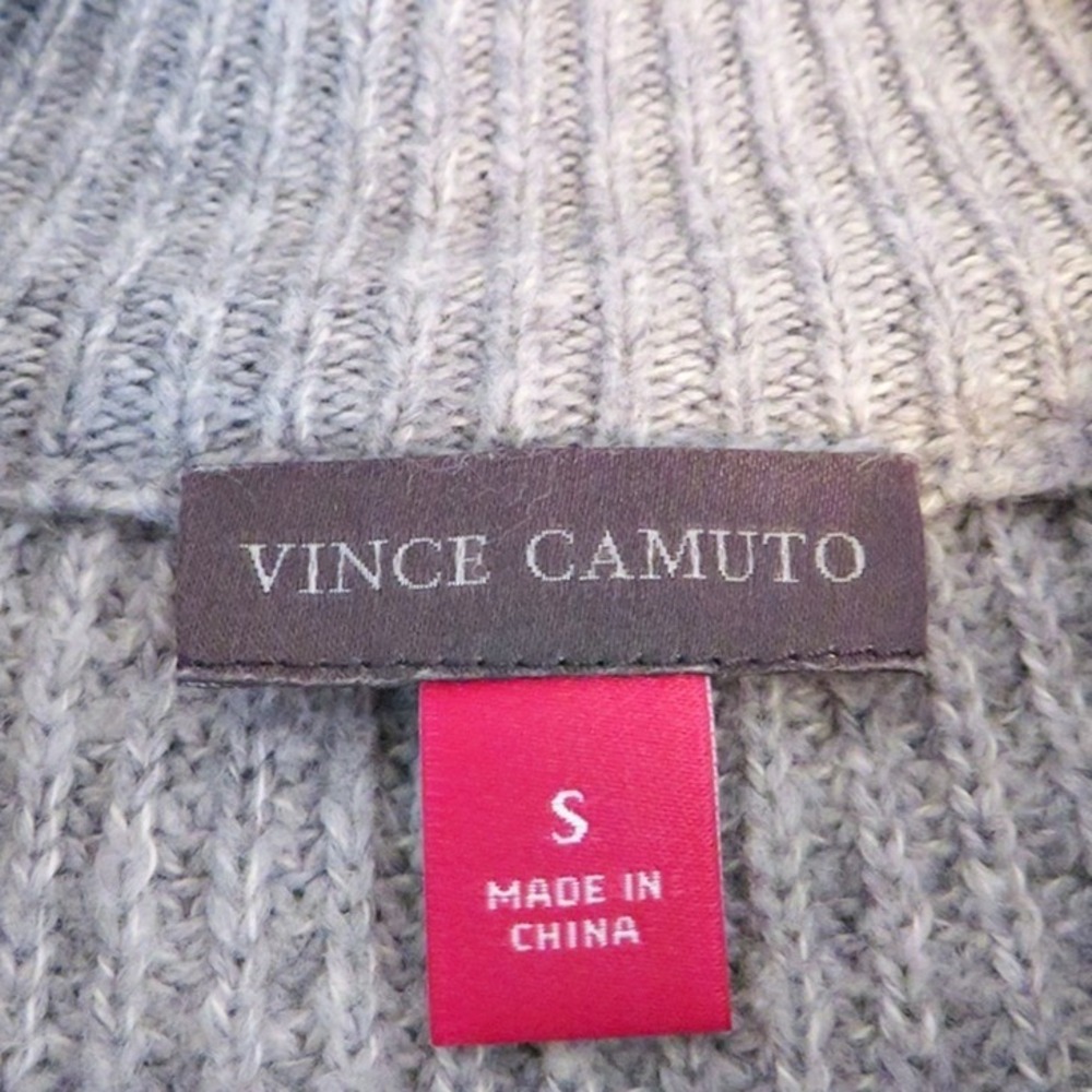 Vince Camuto Small Bobble Stitch Sleeve Ribbed Knit Sweater - Light Gray - Picture 7 of 10